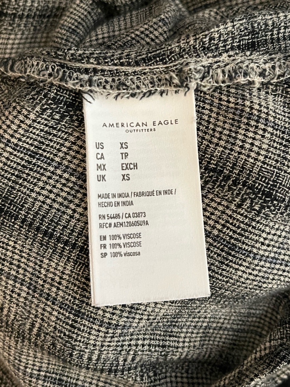 American Eagle Lightweight Plaid Mini Dress, size XS - Picture 6 of 6